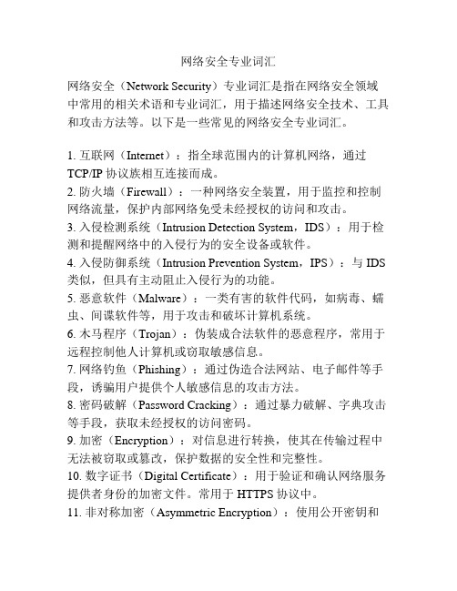 网络安全方面的专业词汇